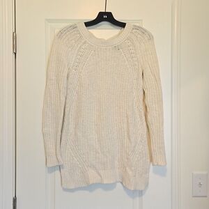 Aerie white sweater with braided back. Women XS